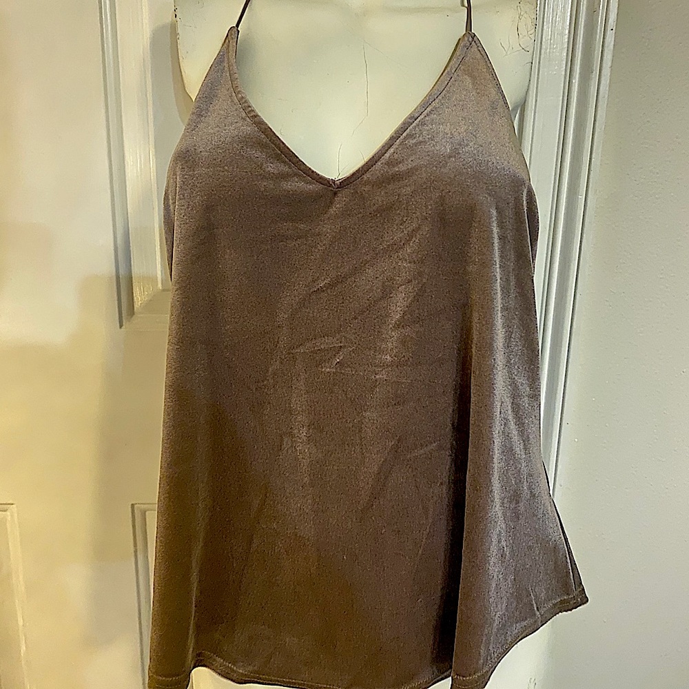 Purple velvet tank top